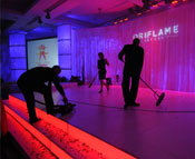 Clean up crew on stage