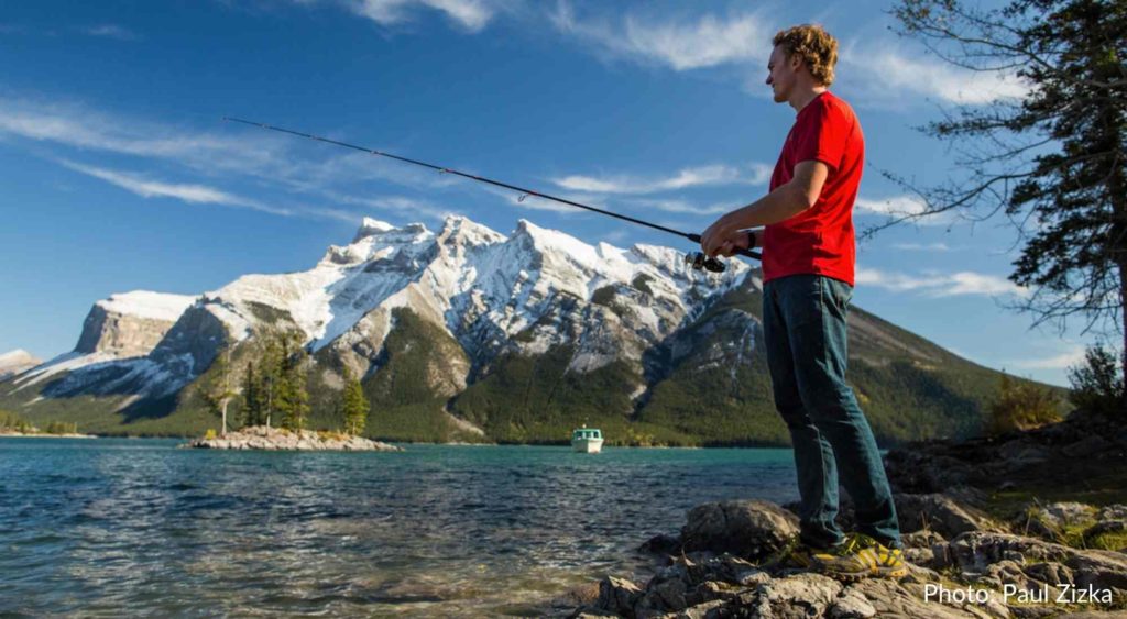 Man fishing in Alberta